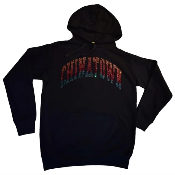 Chinatown Market Hoodie Rhinestone Black Sz M